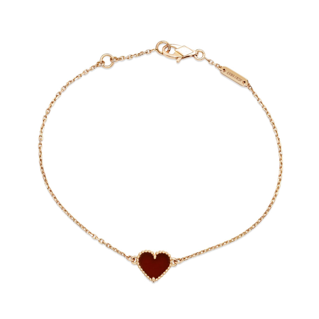 used Van Cleef & Arpels Carnelian Sweet Hearts Bracelet - 18ct Rose Gold