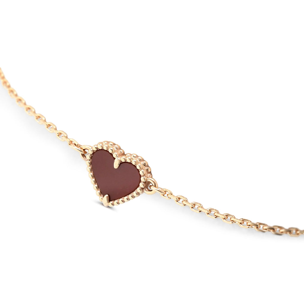 used Van Cleef & Arpels Carnelian Sweet Hearts Bracelet - 18ct Rose Gold