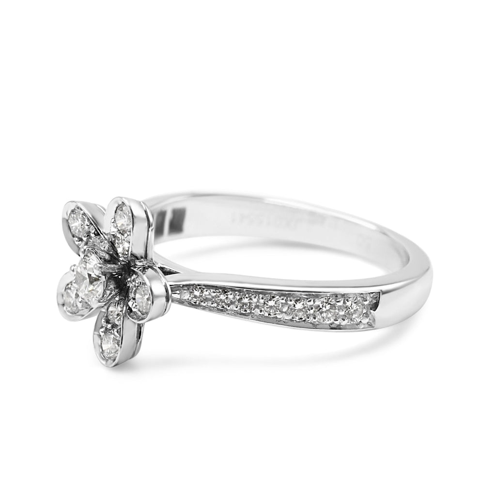 used Van Cleef & Arpels Diamond Socrate Ring, 1 Flower Size 50 - 18ct White Gold