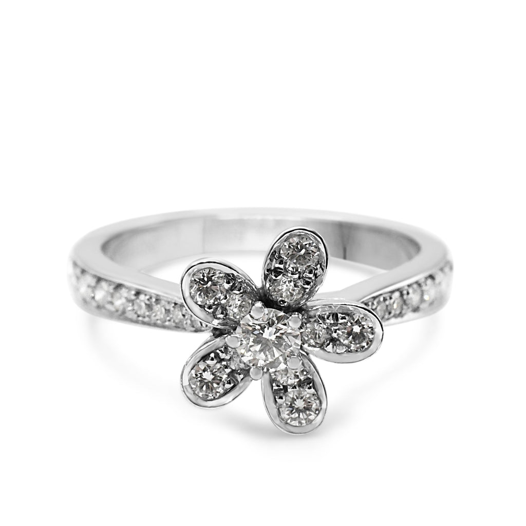 used Van Cleef & Arpels Diamond Socrate Ring, 1 Flower Size 50 - 18ct White Gold