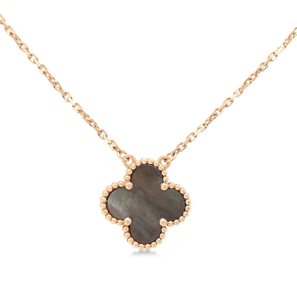 used Van Cleef & Arpels Grey Mother Of Pearl Vintage Alhambra Necklace - 18ct Rose Gold