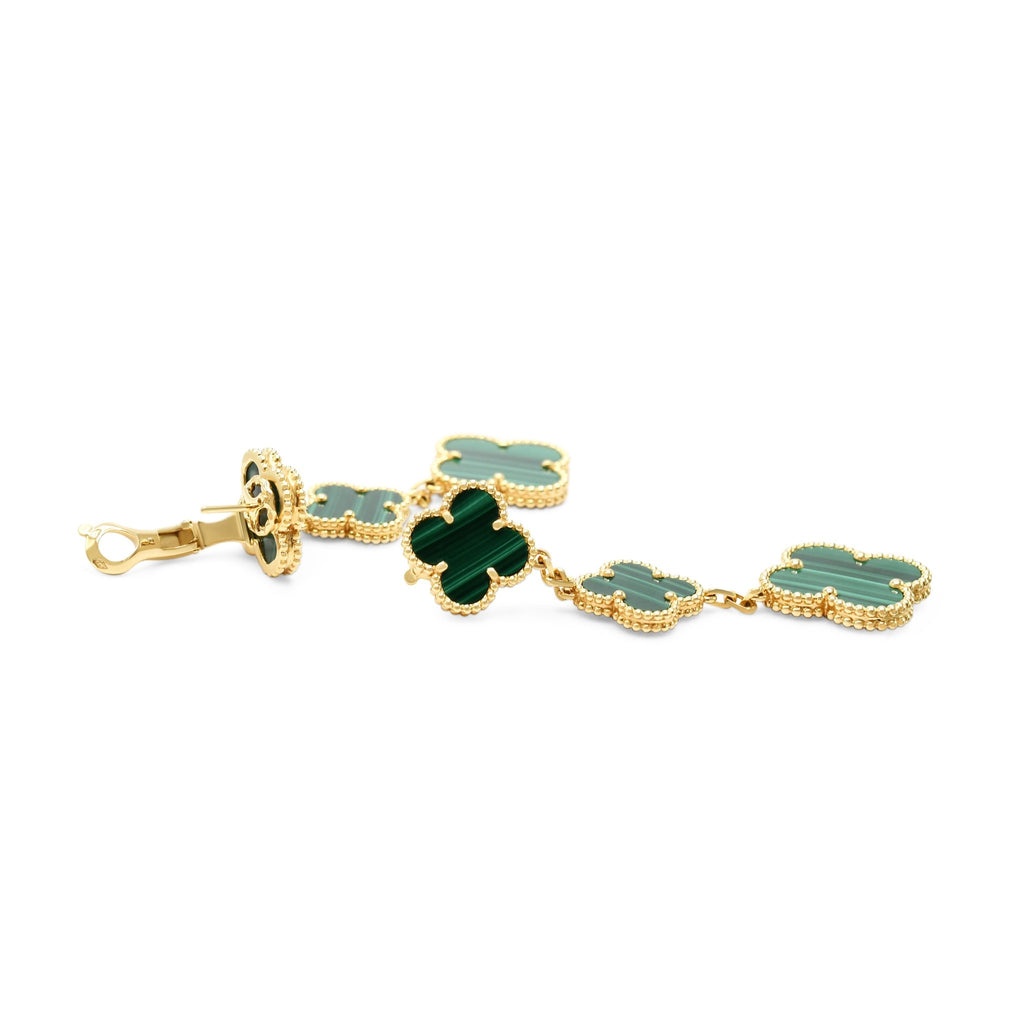 used Van Cleef & Arpels Magic Alhambra Malachite Earrings, 3 Motifs