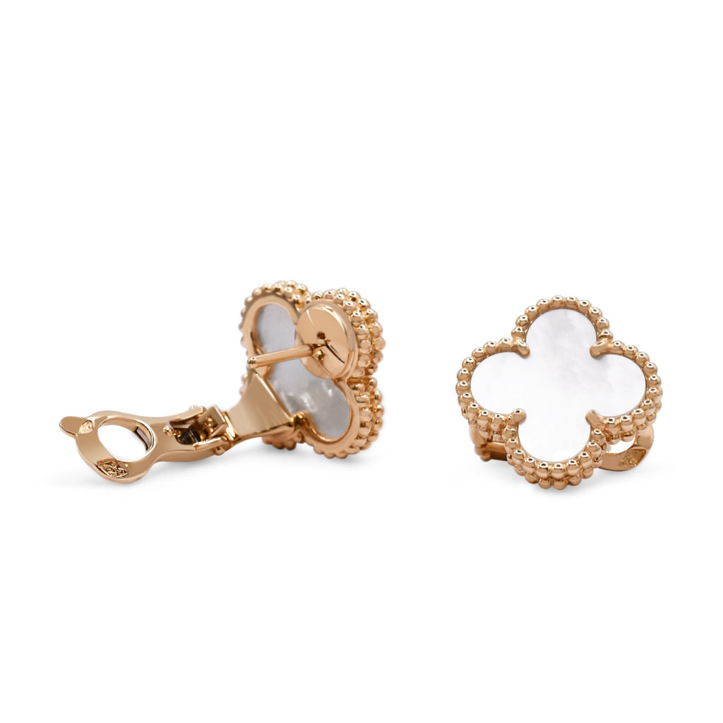 used Van Cleef & Arpels Mother of Pearl Vintage Alhambra Earrings