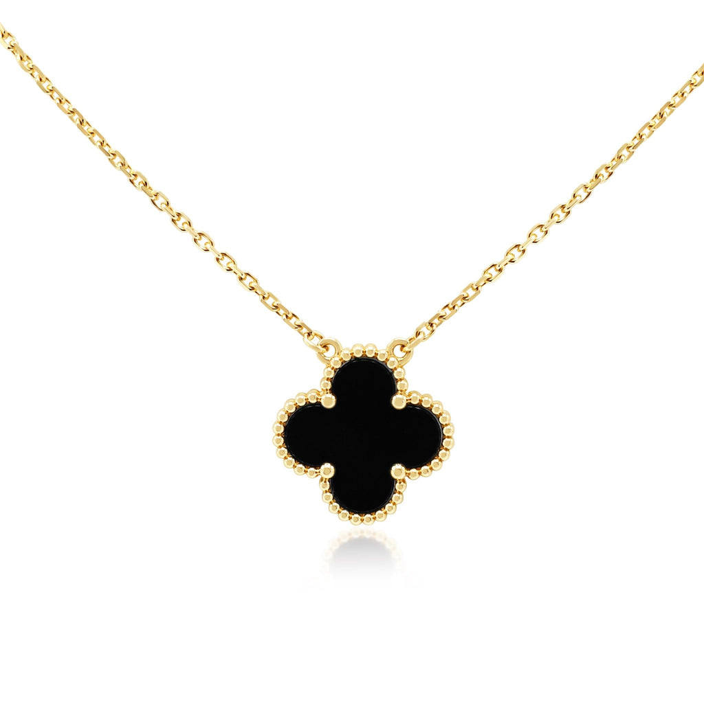 used Van Cleef & Arpels Onyx Vintage Alhambra Pendant Necklace