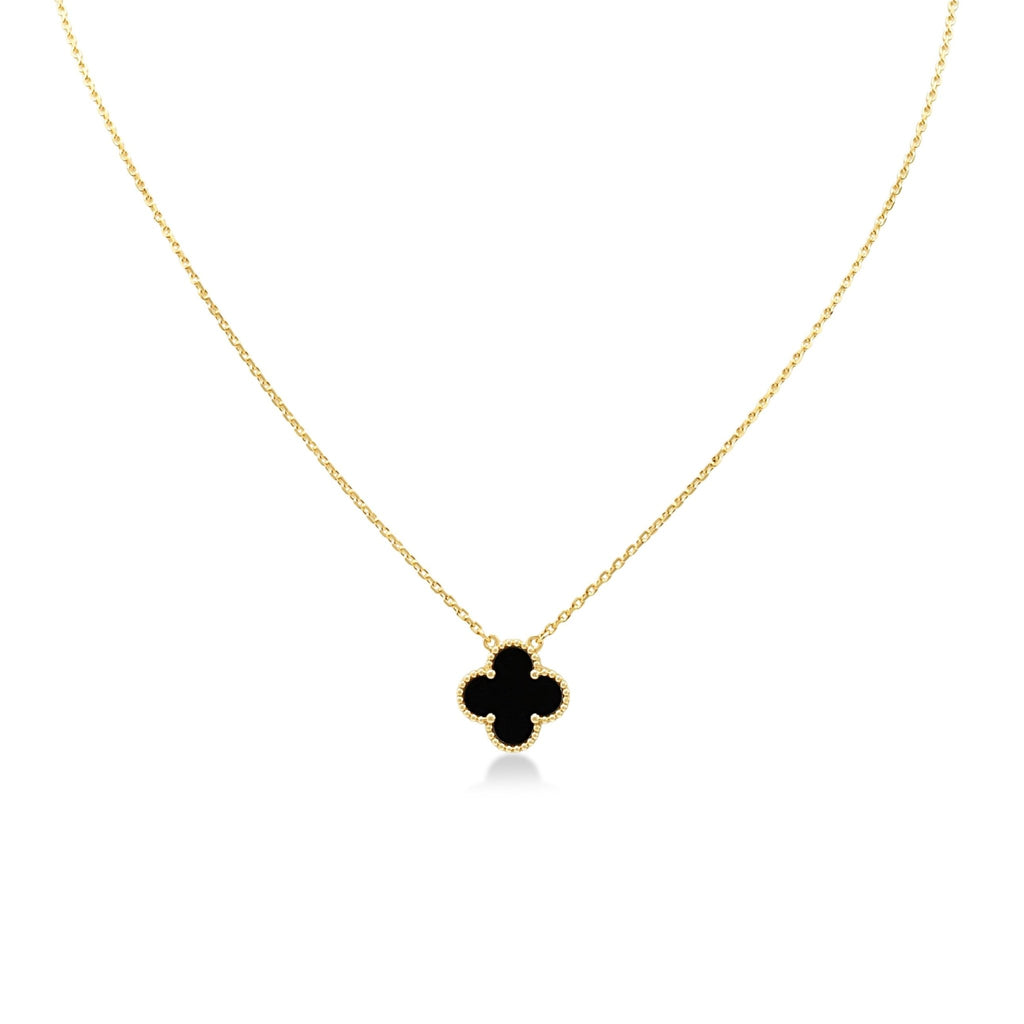 used Van Cleef & Arpels Onyx Vintage Alhambra Pendant Necklace
