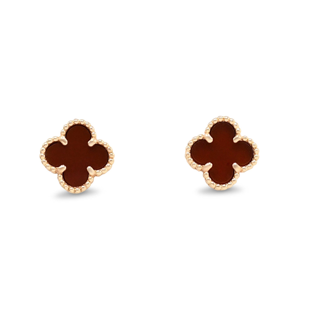 used Van Cleef & Arpels Sweet Alhambra Carnelian Earstuds - 18ct Rose Gold