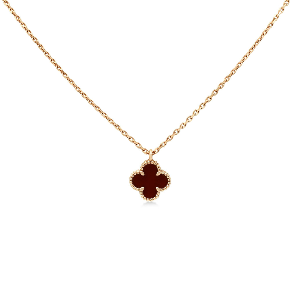 used Van Cleef & Arpels Sweet Alhambra Carnelian Necklace - 18ct Rose Gold