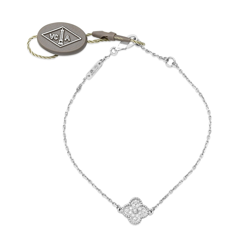 used Van Cleef & Arpels Sweet Alhambra Diamond Bracelet - 18ct White Gold