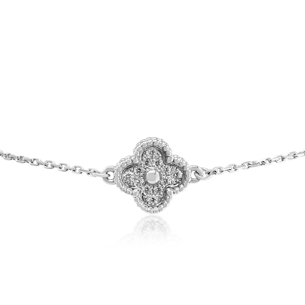 used Van Cleef & Arpels Sweet Alhambra Diamond Bracelet - 18ct White Gold