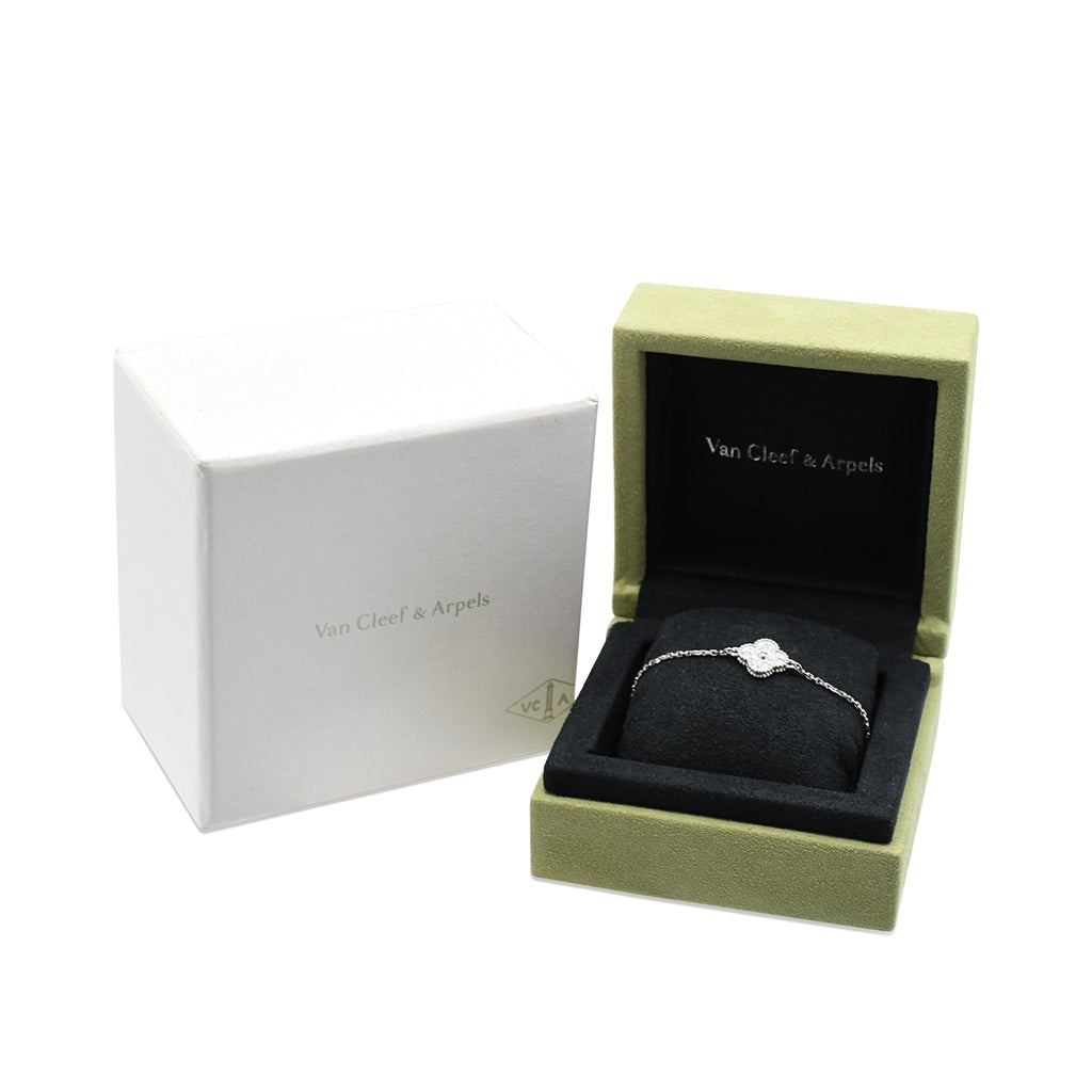 used Van Cleef & Arpels Sweet Alhambra Diamond Bracelet - 18ct White Gold