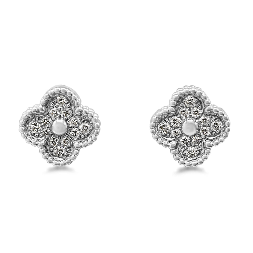 used Van Cleef & Arpels Sweet Alhambra Diamond Earstuds - 18ct White Gold