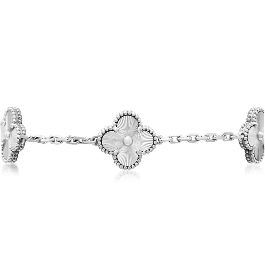 used Van Cleef & Arpels Vintage Alhambra Bracelet, 5 Motif - 18ct White Gold