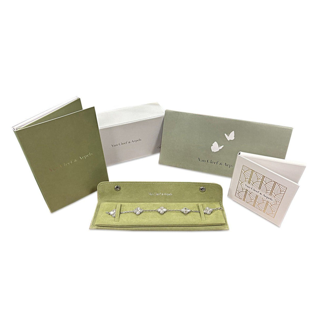 used Van Cleef & Arpels Vintage Alhambra Bracelet, 5 Motif - 18ct White Gold