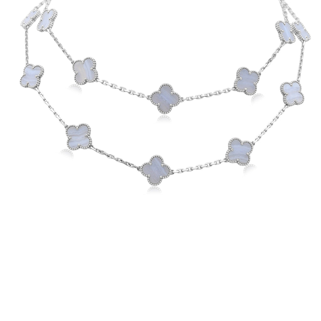 used Van Cleef & Arpels Vintage Alhambra Chalcedony long necklace 20 motifs