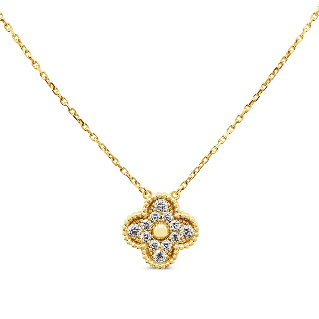 used Van Cleef & Arpels Vintage Alhambra Diamond Pendant Necklace