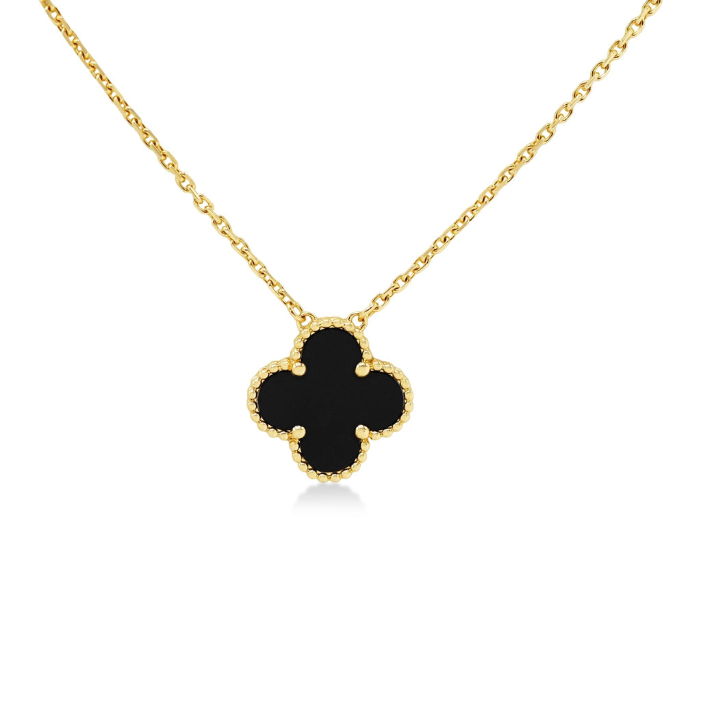 used Van Cleef & Arpels Vintage Alhambra Onyx Necklace - 18ct Yellow Gold