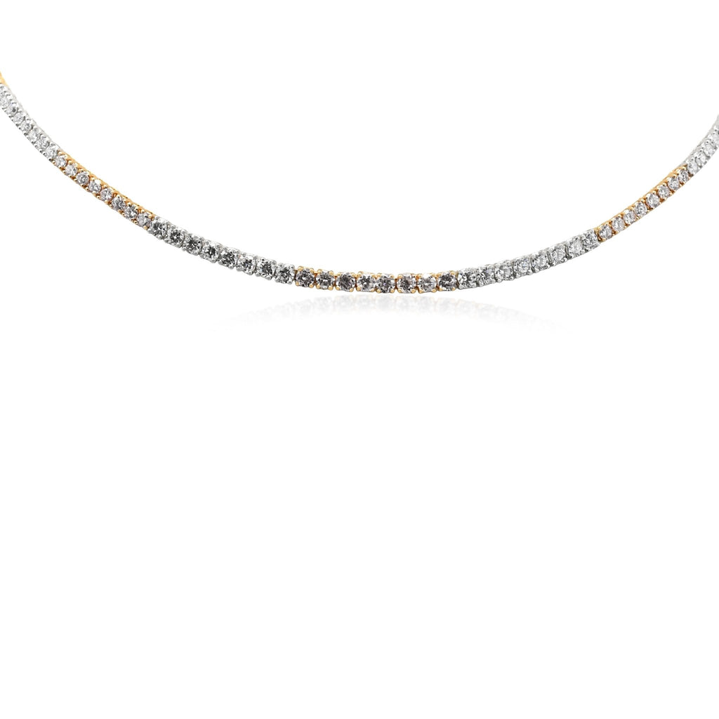 used White & Pink Diamond Necklace By Hirsch London - 18ct Gold & Platinum