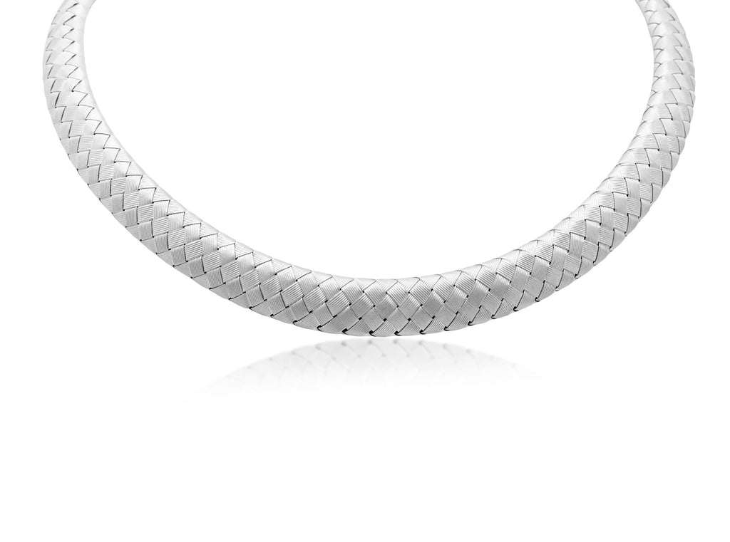 used Woven Design Matt / Polished Collar Necklace 16"