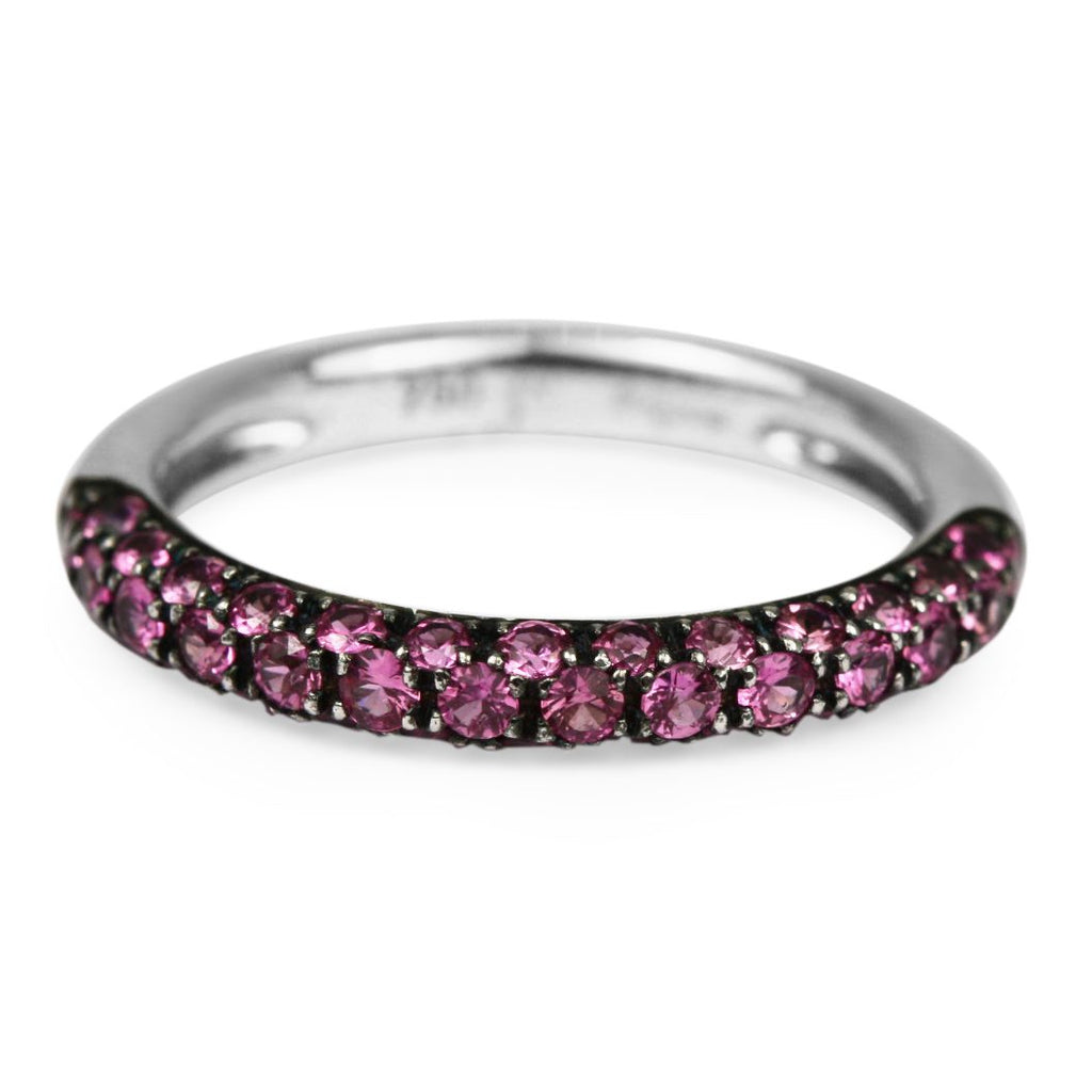 used 18ct White Gold Pink Sapphire Pave Half Eternity Ring
