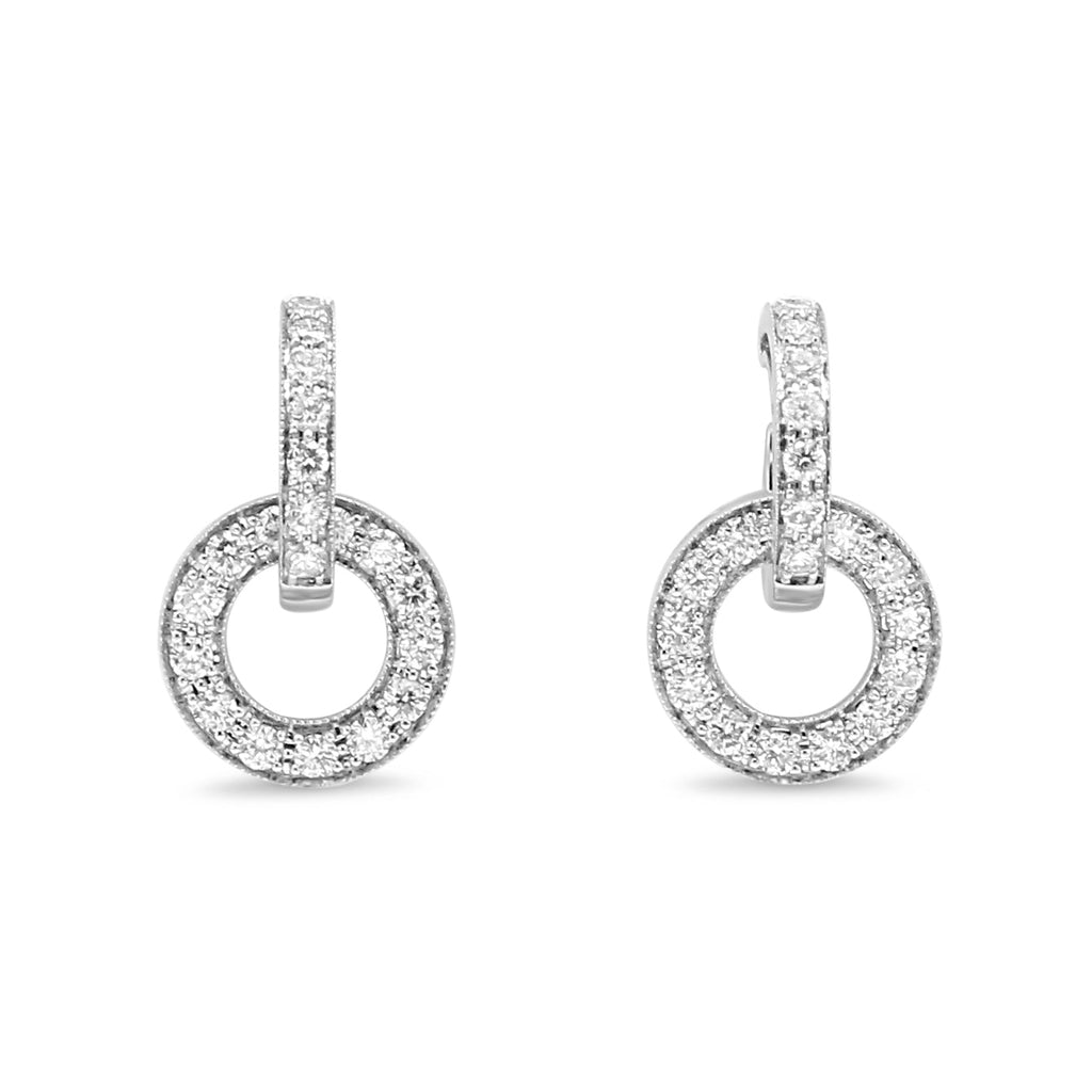 used 18ct White Gold Diamond Ring Drop Earrings