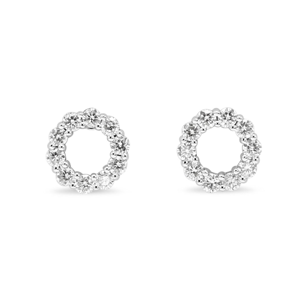 used 18ct White Gold Diamond Circle Stud Earrings