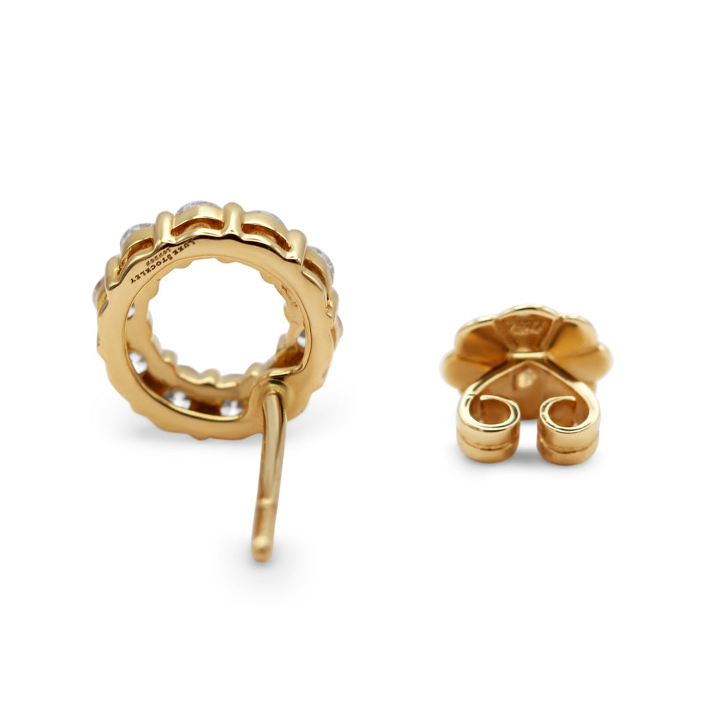 used 18ct Yellow Gold Diamond Ring Stud Earrings