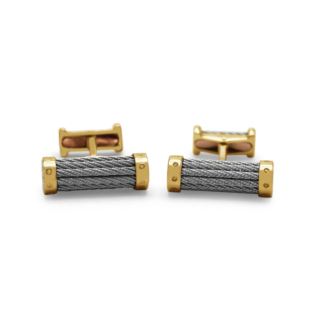 used 18ct Yellow Gold & Steel 'Force 10' Cufflinks By Fred