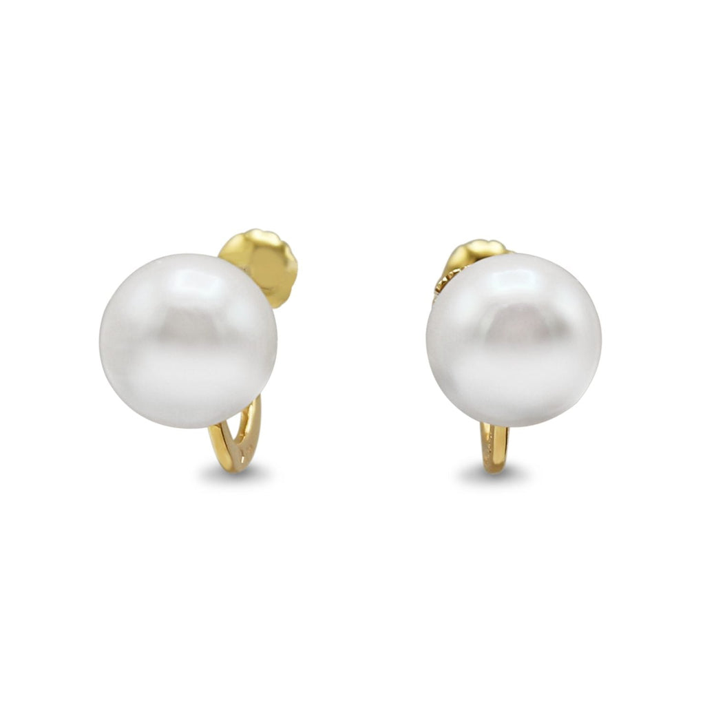 used 18ct Yellow Gold 9.5mm Akoya Pearl Earrings By Cartier