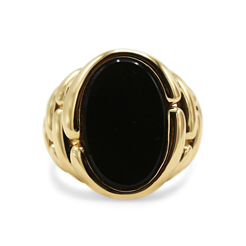 18Ct Oval Onyx Signet Ring By David Morris