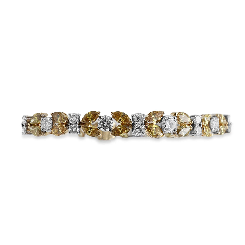 used 18ct Gold White & Fancy Yellow Diamond Set Bracelet