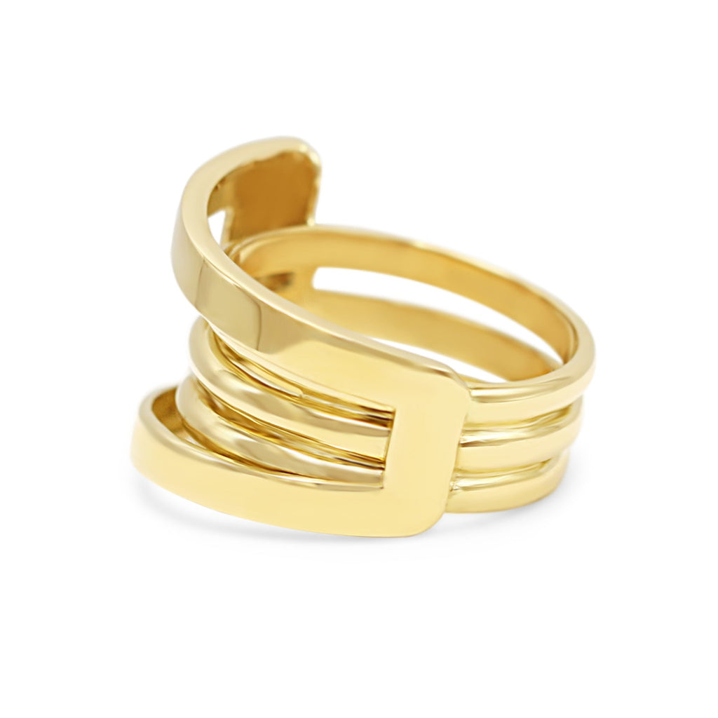 used 18ct Yellow Gold Three Row Abstract Ring