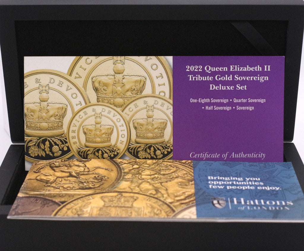 used 2022 Queen Elizabeth II Tribute Gold Sovereign Deluxe Coin Set