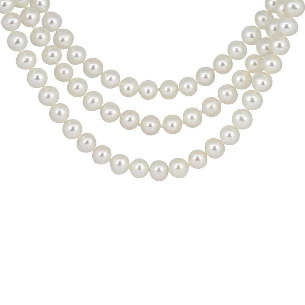 used 3 Row Freshwater Cultured Pearl Necklace