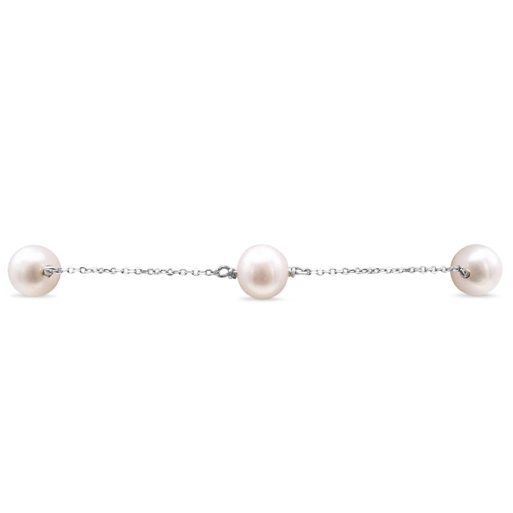 used 7-7.5mm Cultured Pearl Bracelet - 18ct White Gold