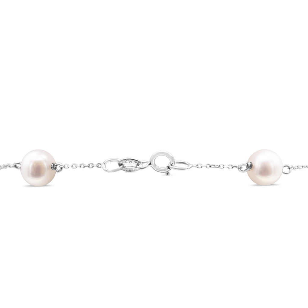 used 7-7.5mm Cultured Pearl Bracelet - 18ct White Gold