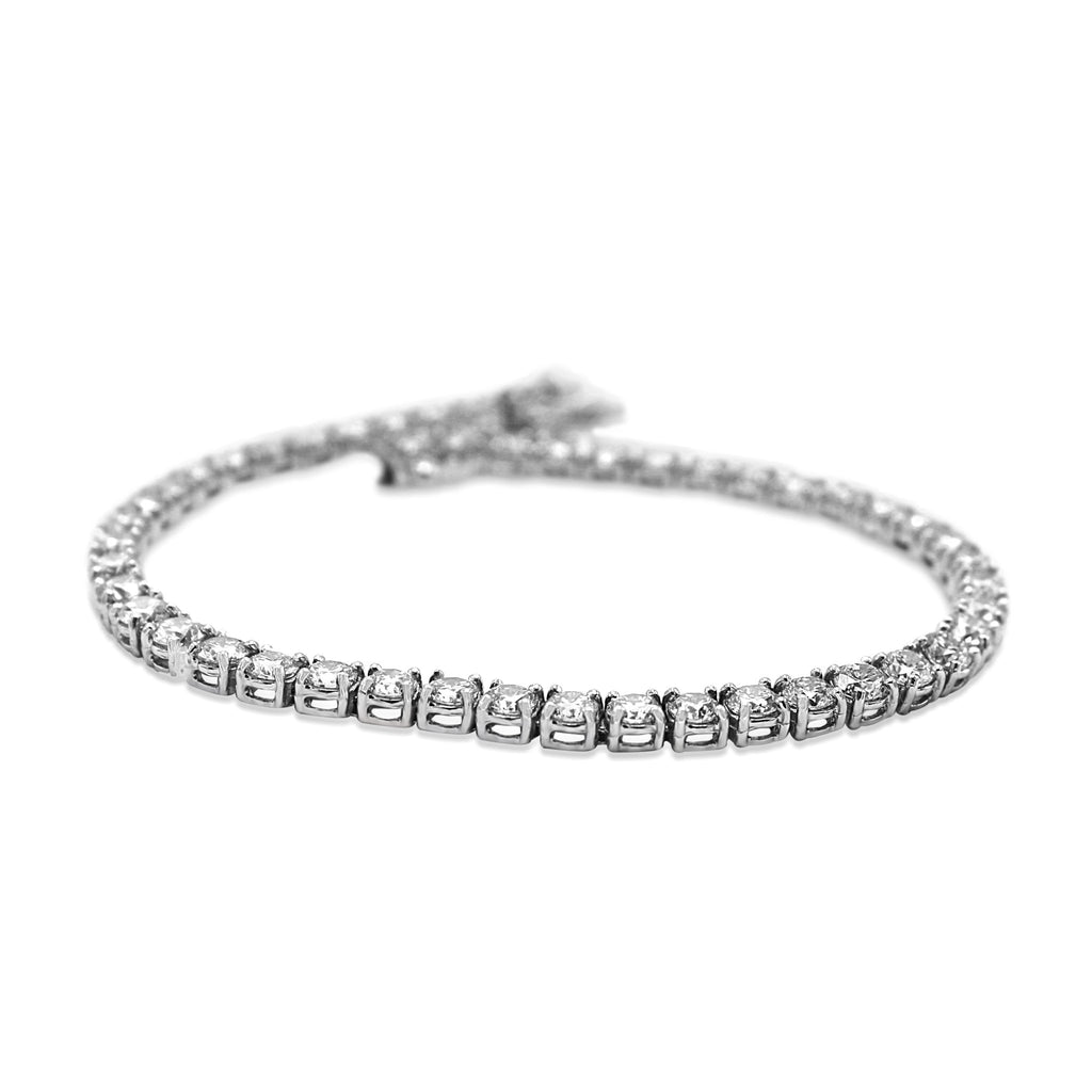 used 7.5" Platinum Brilliant Cut diamond Tennis Bracelet 8.80cts