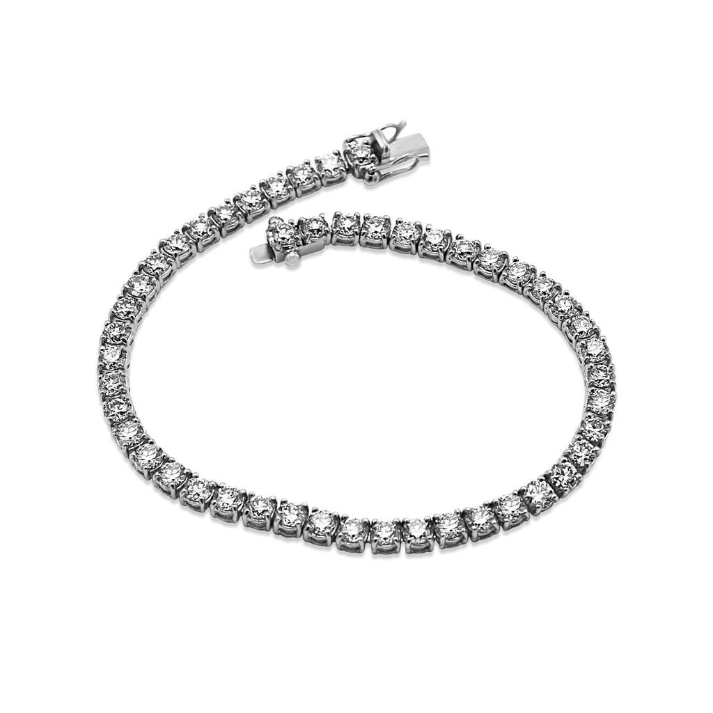 used 7.5" Platinum Brilliant Cut diamond Tennis Bracelet 8.80cts