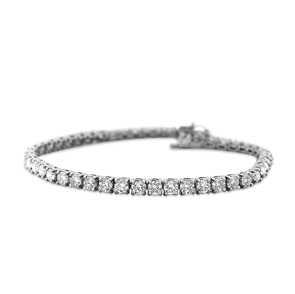 used 7.5" Platinum Brilliant Cut diamond Tennis Bracelet 8.80cts