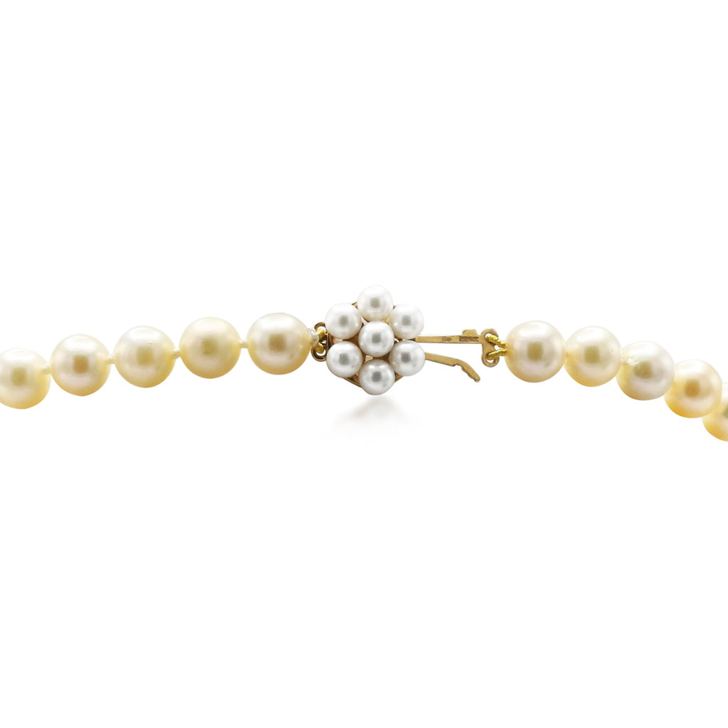 used 7.5mm Cultured Pearl Opera Necklace To A 9ct Gold Pearl Set Clasp