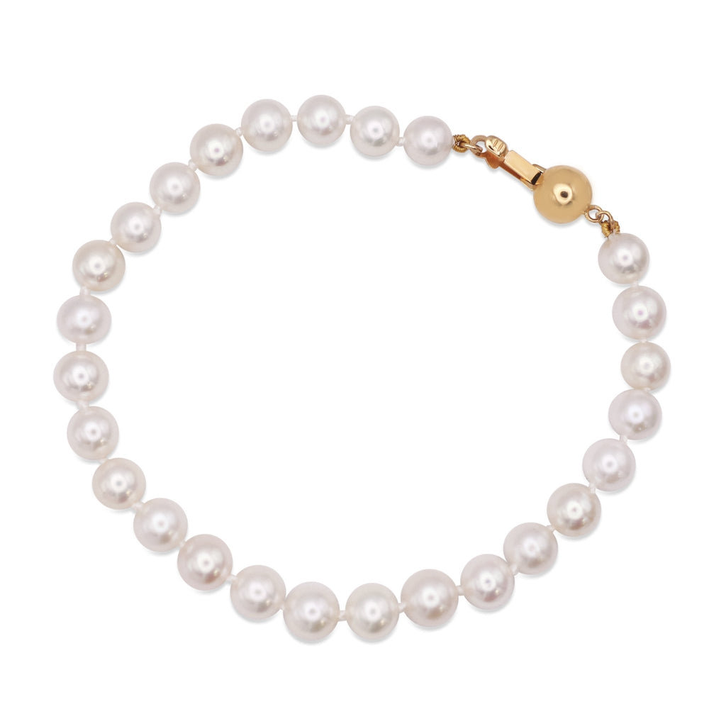 used Akoya Cultured Pearl Bracelet - 18ct Yellow Gold Clasp
