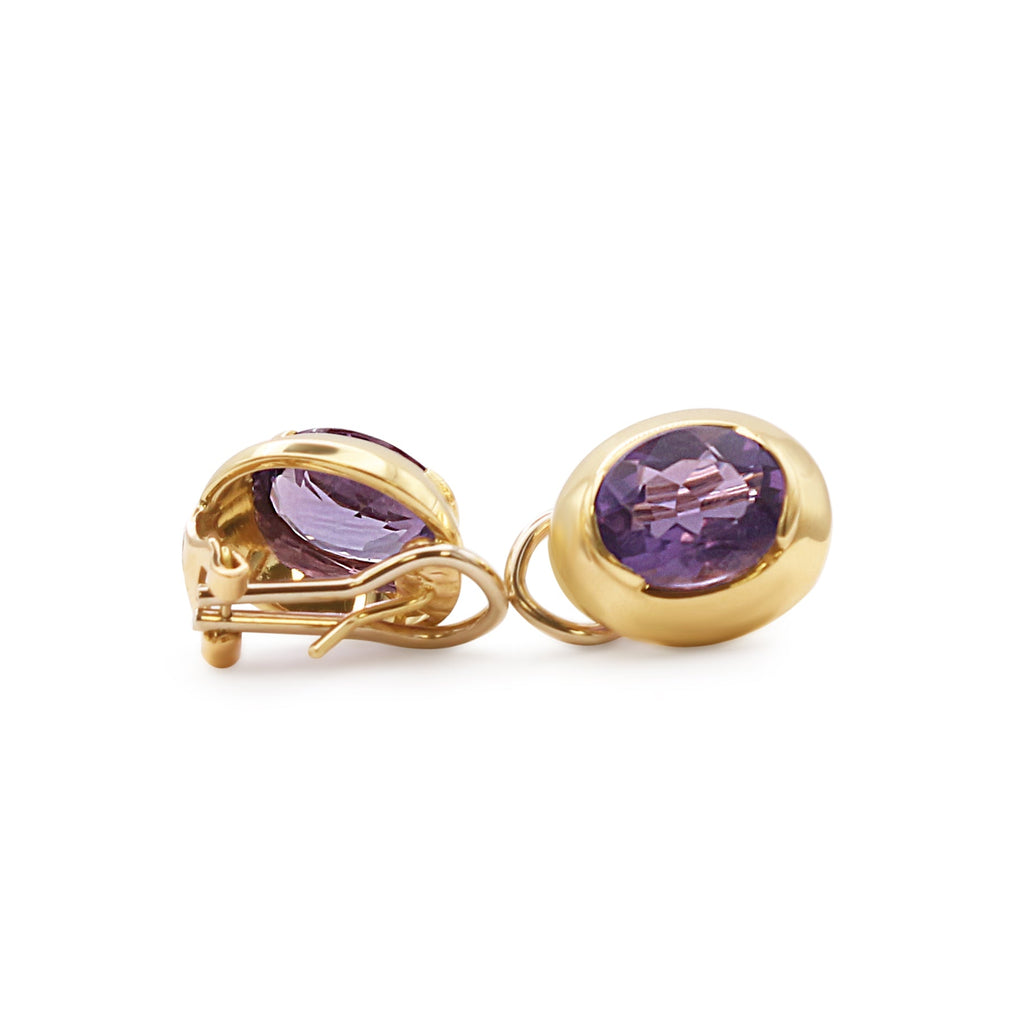 used Amethyst Earrings - 18ct Yellow Gold