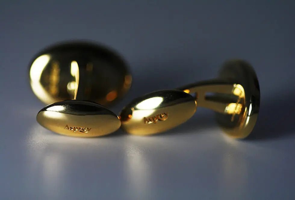 used Asprey 18ct Yellow Gold Oval Cufflinks