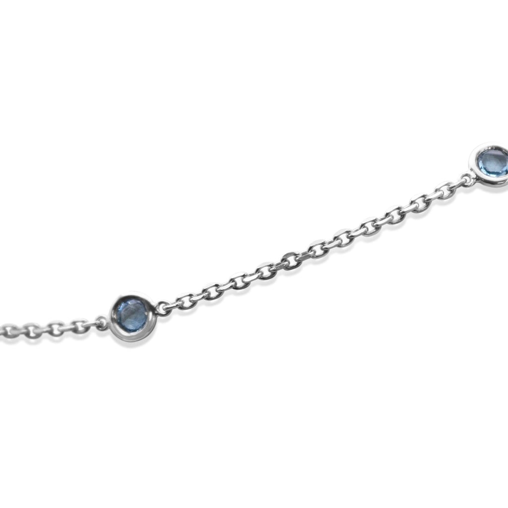 used Blue Topaz Set 16" Necklace - 18ct White Gold