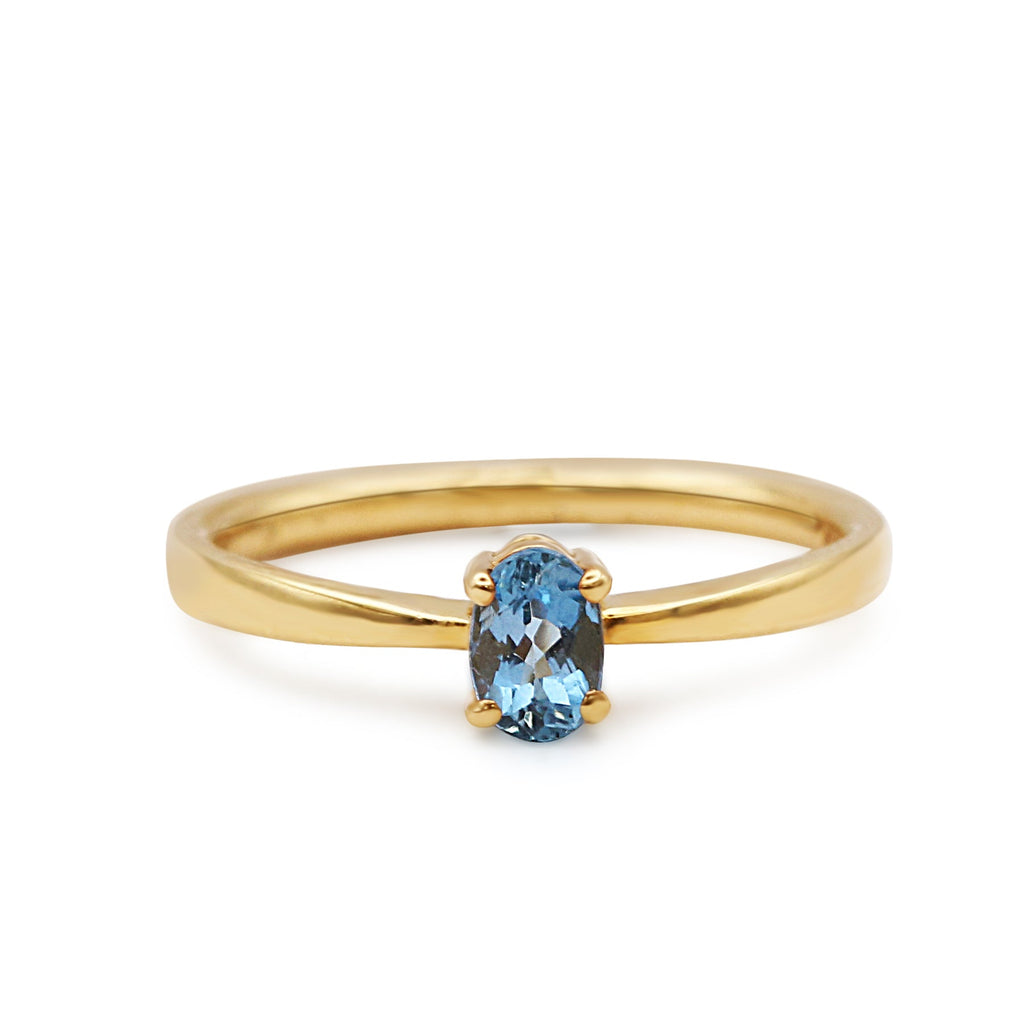 used Blue Topaz Solitaire Ring