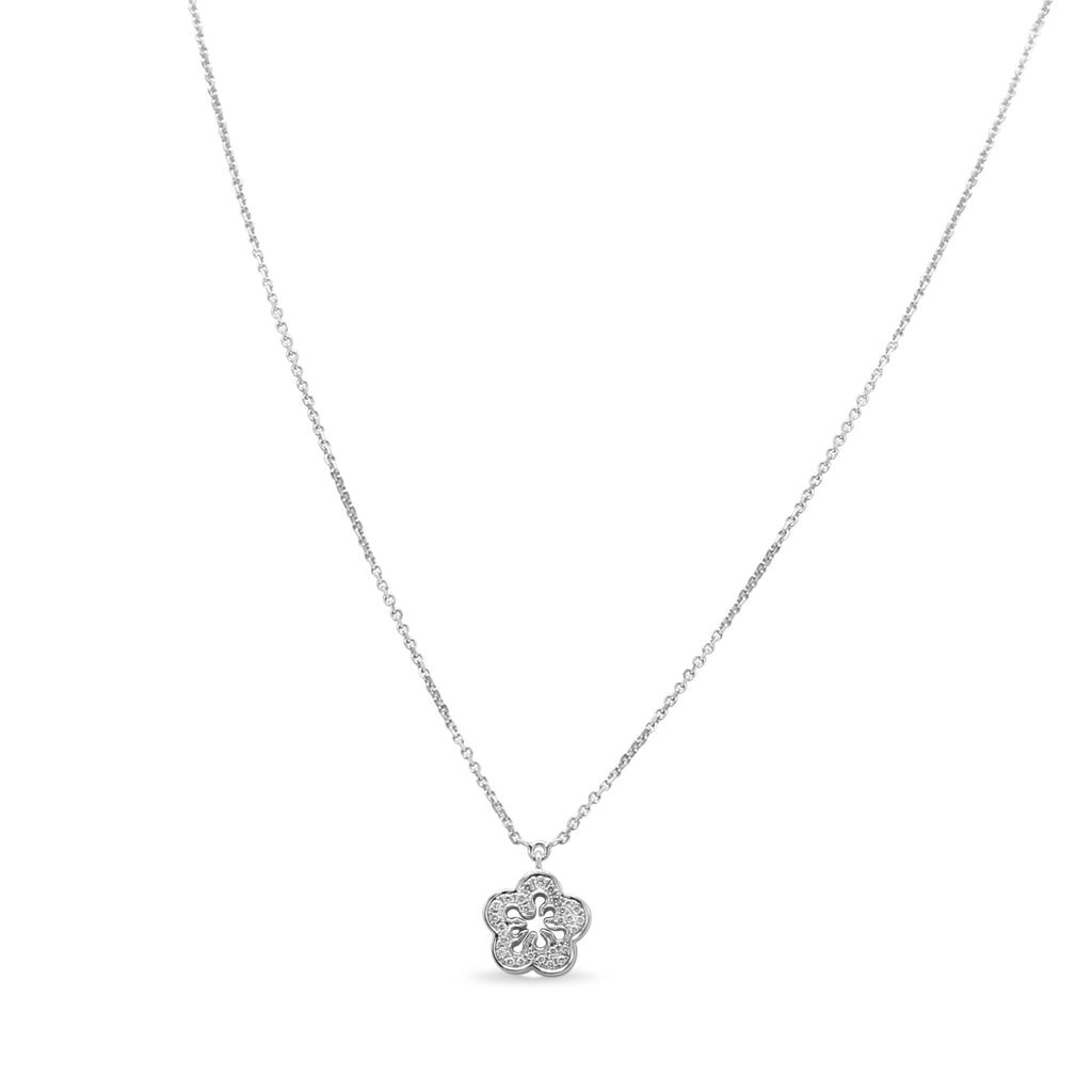 used Boodles Blossom Mini Diamond Pendant Necklace - 18ct White Gold