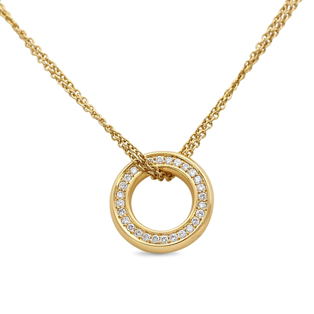 used Boodles Diamond Roulette Pendant On 18" Necklace