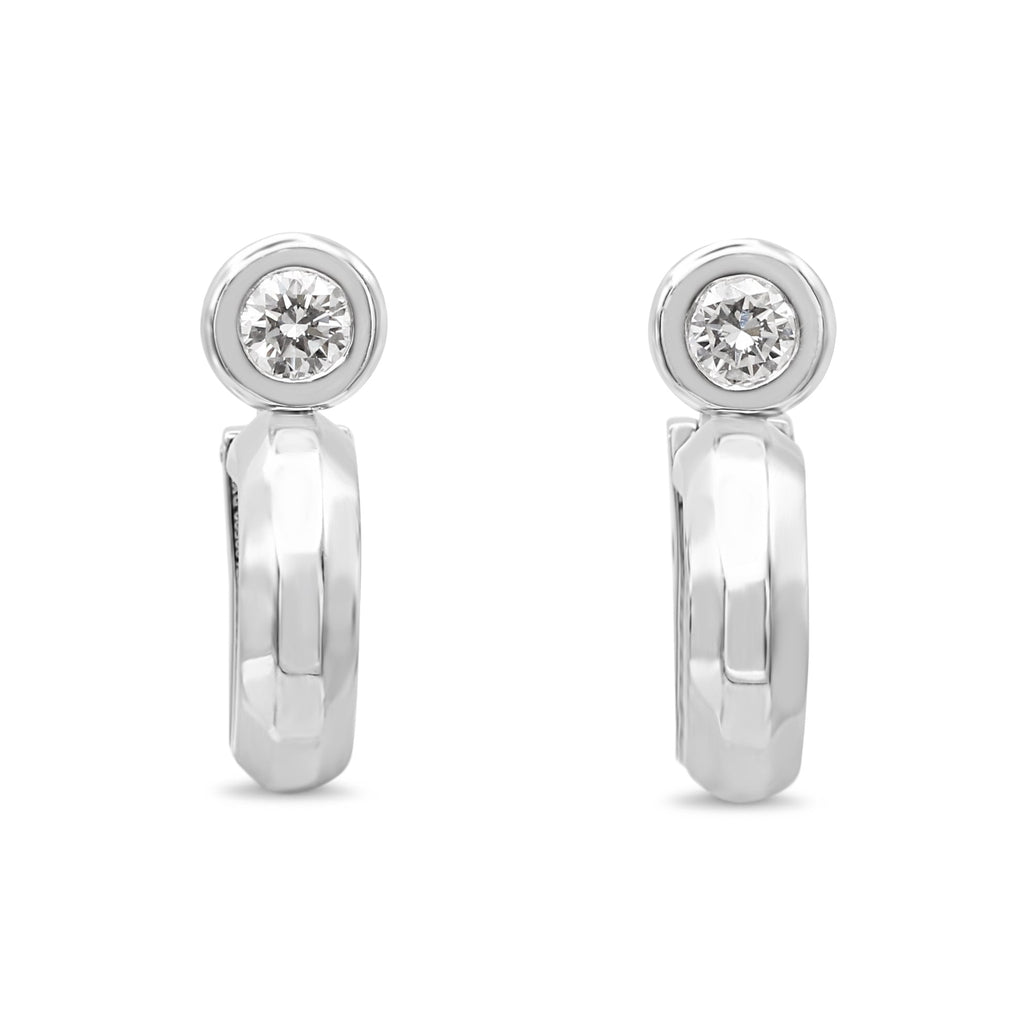 used Boodles Diamond Set Hoop Earrings 0.70cts - Platinum