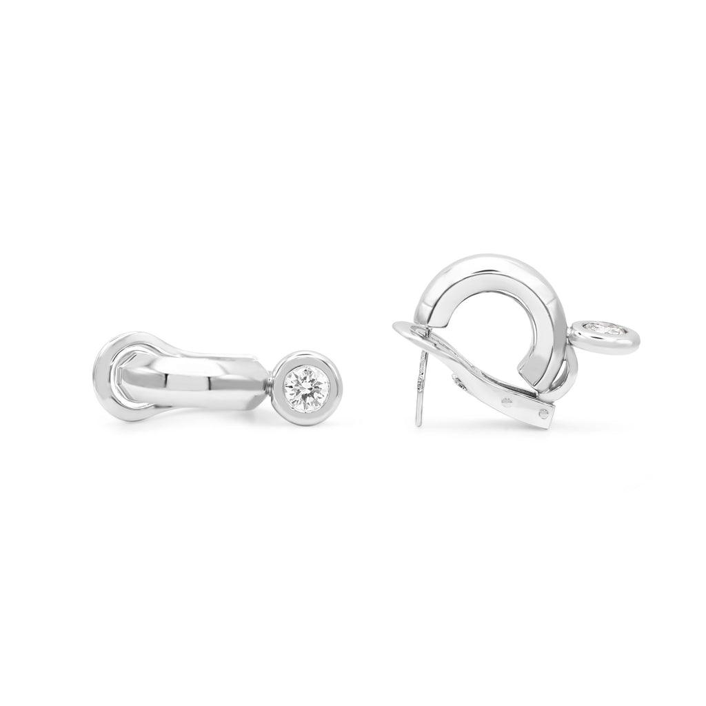 used Boodles Diamond Set Hoop Earrings 0.70cts - Platinum