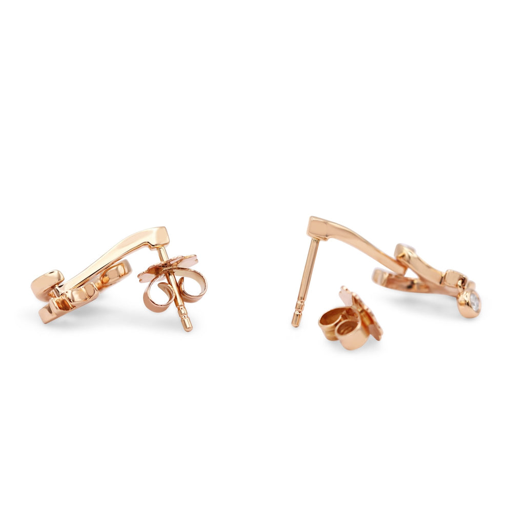 used Boodles Diamond Set Lovebird Design Drop Earrings - 18ct Rose Gold