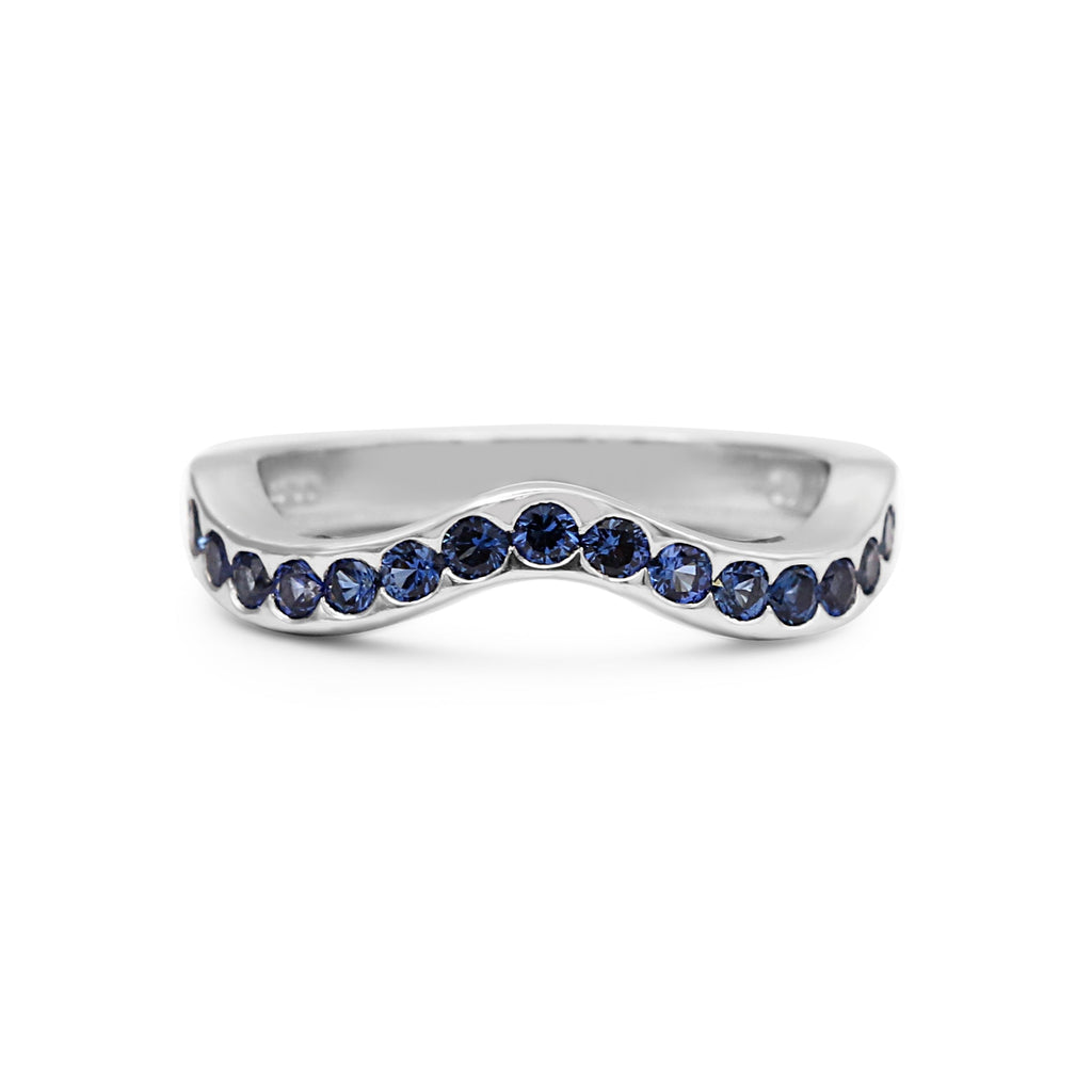 used Boodles Elements Design Sapphire Wishbone Ring - 18ct White Gold